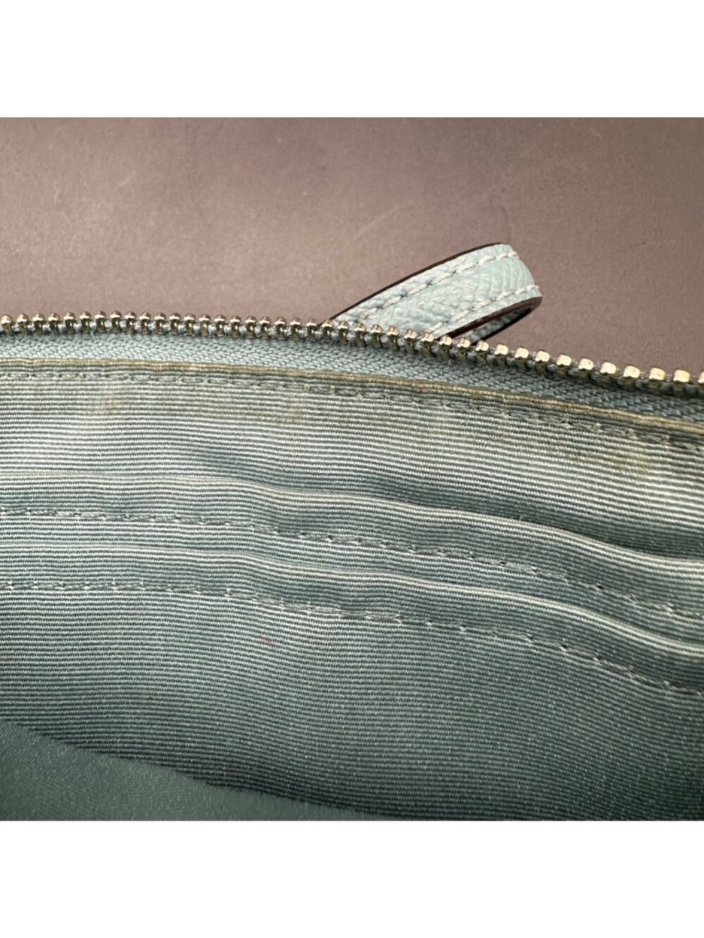 Coach Corner Zip Wristlet Wallet Blue Leather Strap Pebbled Leather Wristlet - Picture 10 of 14